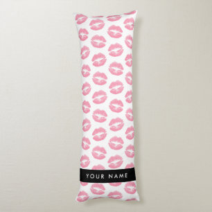 Coussins Longs Lèvres Roses, Baiser, Baguette à lèvres, Votre Nom