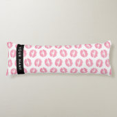 Coussins Longs Lèvres Roses, Baiser, Baguette à lèvres, Votre Nom (Devant)