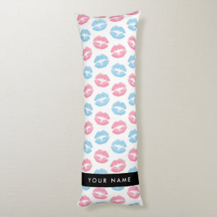 Coussins Longs Lèvres Roses, Lèvres Bleues, Baiser, Votre Nom, Pe