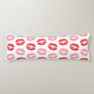 Coussins Longs Lèvres rouges et roses, Motif des lèvres, bâton à