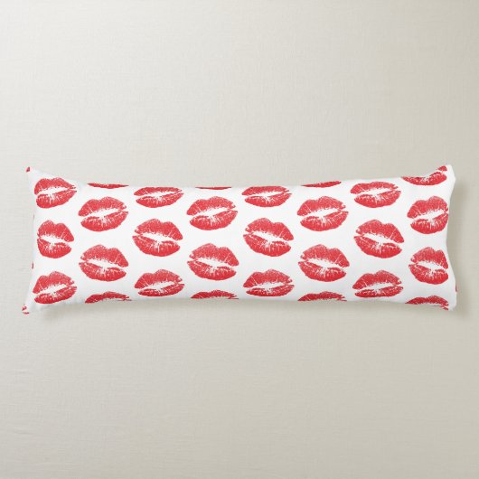 Coussins Longs Lèvres Rouges, Motif De Lèvres, Rouge À Lèvres, Ba (Devant)
