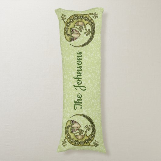 Coussins Longs Lézard vert (Devant (Vertical))