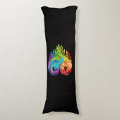 Coussins Longs LGBT Dragon Heart Rainbow Heart Dragon LGBT Pride (Devant (Vertical))