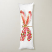 Coussins Longs libellule de fleurs avec sakura de bijoux (Dos (Vertical))