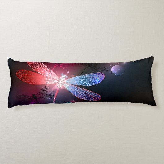 Coussins Longs libellule rouge brillante (Dos)