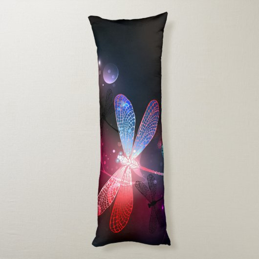 Coussins Longs libellule rouge brillante (Dos (Vertical))