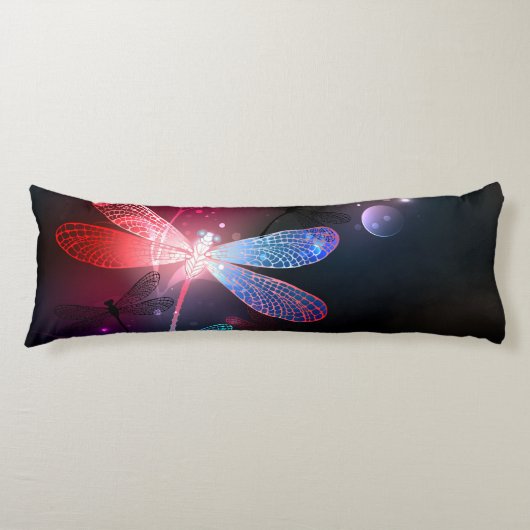 Coussins Longs libellule rouge brillante (Devant)