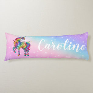 Coussins Longs Licorne magique colorée