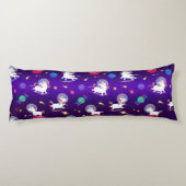 Coussins Longs Licornes Arc-En-Ciel Dans L'Espace Ombre Violette (Dos)