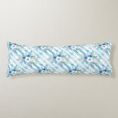 Coussins Longs Light Blue Floral Pattern Coastal Minimal (Devant)