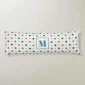 Coussins Longs Ligne de point bleu étoile rouge Motif géométrique (Dos)