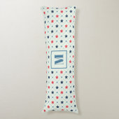 Coussins Longs Ligne de point bleu étoile rouge Motif géométrique (Devant (Vertical))