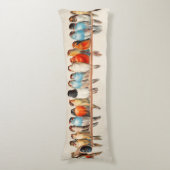 Coussins Longs Ligne d'oiseaux et de colombes (Devant (Vertical))