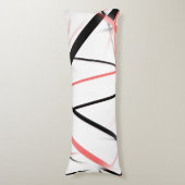 Coussins Longs Ligne Moderne Géométrie Froide Blanc Rose Noir-Ros (Devant (Vertical))