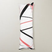 Coussins Longs Ligne Moderne Géométrie Froide Blanc Rose Noir-Ros (Dos (Vertical))