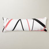 Coussins Longs Ligne Moderne Géométrie Froide Blanc Rose Noir-Ros (Devant)