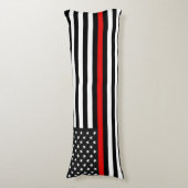Coussins Longs Ligne rouge mince drapeau américain (Devant (Vertical))