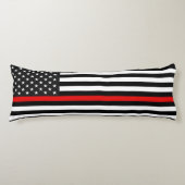 Coussins Longs Ligne rouge mince drapeau américain (Devant)