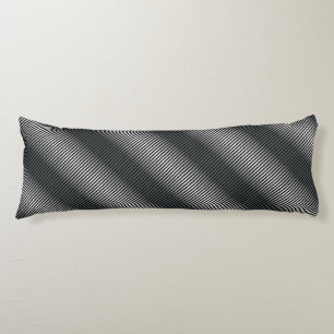 Coussins Longs Lignes de gradation noir et blanc ultra-minces