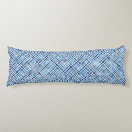Coussins Longs Lignes fines À damiers motif C08.Blue Offwhite BG (Devant)