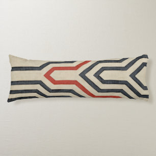 Coussins Longs Lignes graphiques oranges et bleues