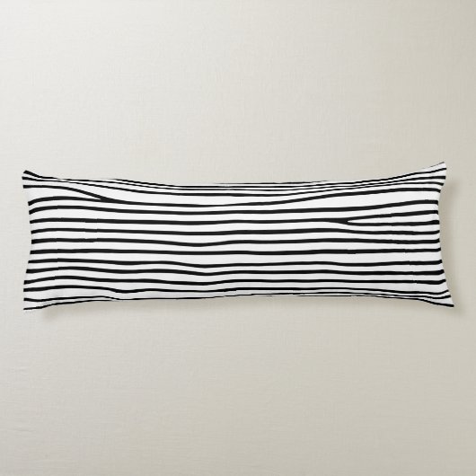 Coussins Longs Lignes horizontales abstraites_noir (Dos)
