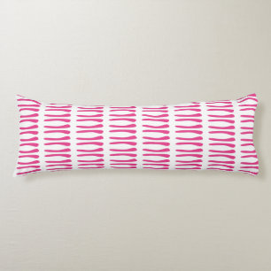 Coussins Longs Lignes inégales blanches et roses chaudes