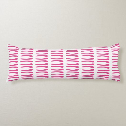 Coussins Longs Lignes inégales blanches et roses chaudes (Devant)