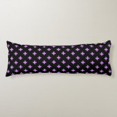 Coussins Longs Lilac polka croise sur noir (Devant)