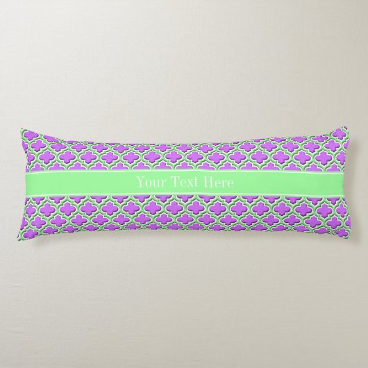 Coussins Longs Lilas, Vert Menthe Morrocan #5DS Monogramme du nom (Devant)