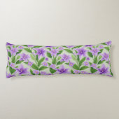 Coussins Longs Lilias violets vibrants avec feuilles vertes (Dos)
