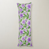 Coussins Longs Lilias violets vibrants avec feuilles vertes (Dos (Vertical))