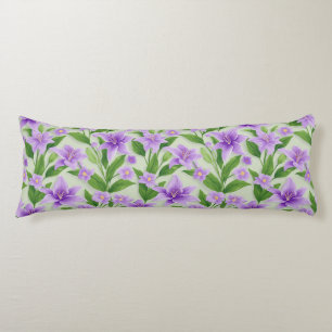 Coussins Longs Lilias violets vibrants avec feuilles vertes