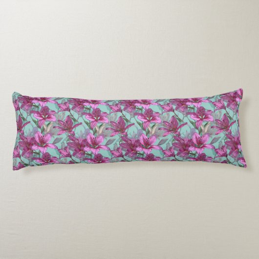 Coussins Longs Lilies Fleur Élégant Vécu Maternité Moderne (Dos)