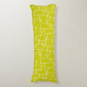 Coussins Longs Lime Green Retro Lino Imprimer Motif géométrique (Devant (Vertical))