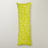 Coussins Longs Lime Green Retro Lino Imprimer Motif géométrique (Dos (Vertical))
