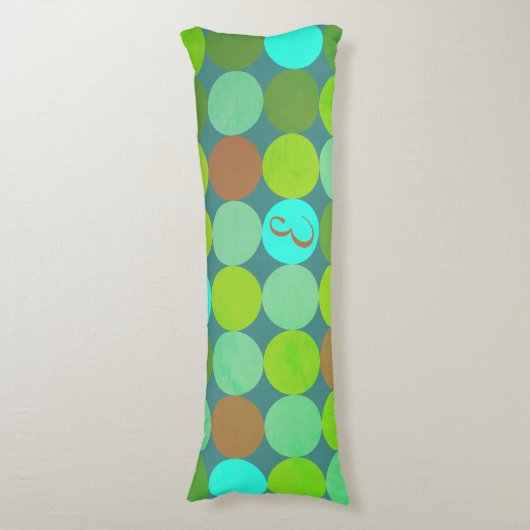 Coussins Longs Lime Vert Turquoise Turquoise & Rust Cercles Monog (Devant (Vertical))