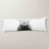 Coussins Longs Lion noir avec couronne Antlers et monogramme (Dos)