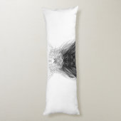 Coussins Longs Lion noir avec couronne Antlers et monogramme (Dos (Vertical))