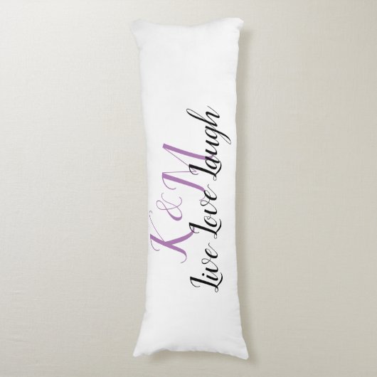 Coussins Longs Live Love Laugh with Couple's Initials (Devant (Vertical))