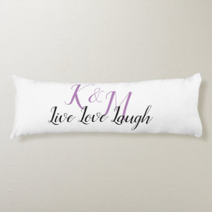 Coussins Longs Live Love Laugh with Couple's Initials