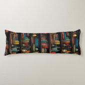 Coussins Longs Livres vintages sur Motif de bibliothèque (Devant)