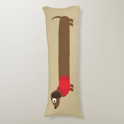 Coussins Longs Longue illustration mignonne de teckel (Devant (Vertical))
