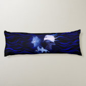 Coussins Longs Loups et corbeau avec pleine lune (Dos)