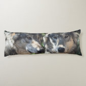 Coussins Longs Loups gris en pleine nature (Dos)