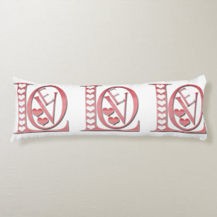 Coussins Longs Love Letters With Hearts par Shirley Taylor