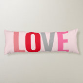 Coussins Longs Love Valentines Blush Pink Typographie rouge (Dos)