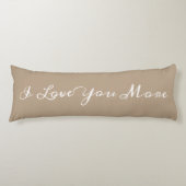 Coussins Longs Love You More Beige White Script Calligraphy (Devant)