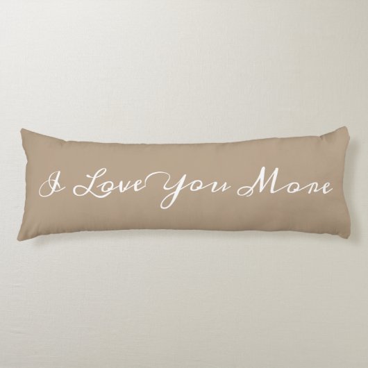 Coussins Longs Love You More Beige White Script Calligraphy (Devant)