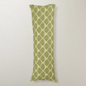 Coussins Longs Lumière Motif carré feuille or Lime (Devant (Vertical))